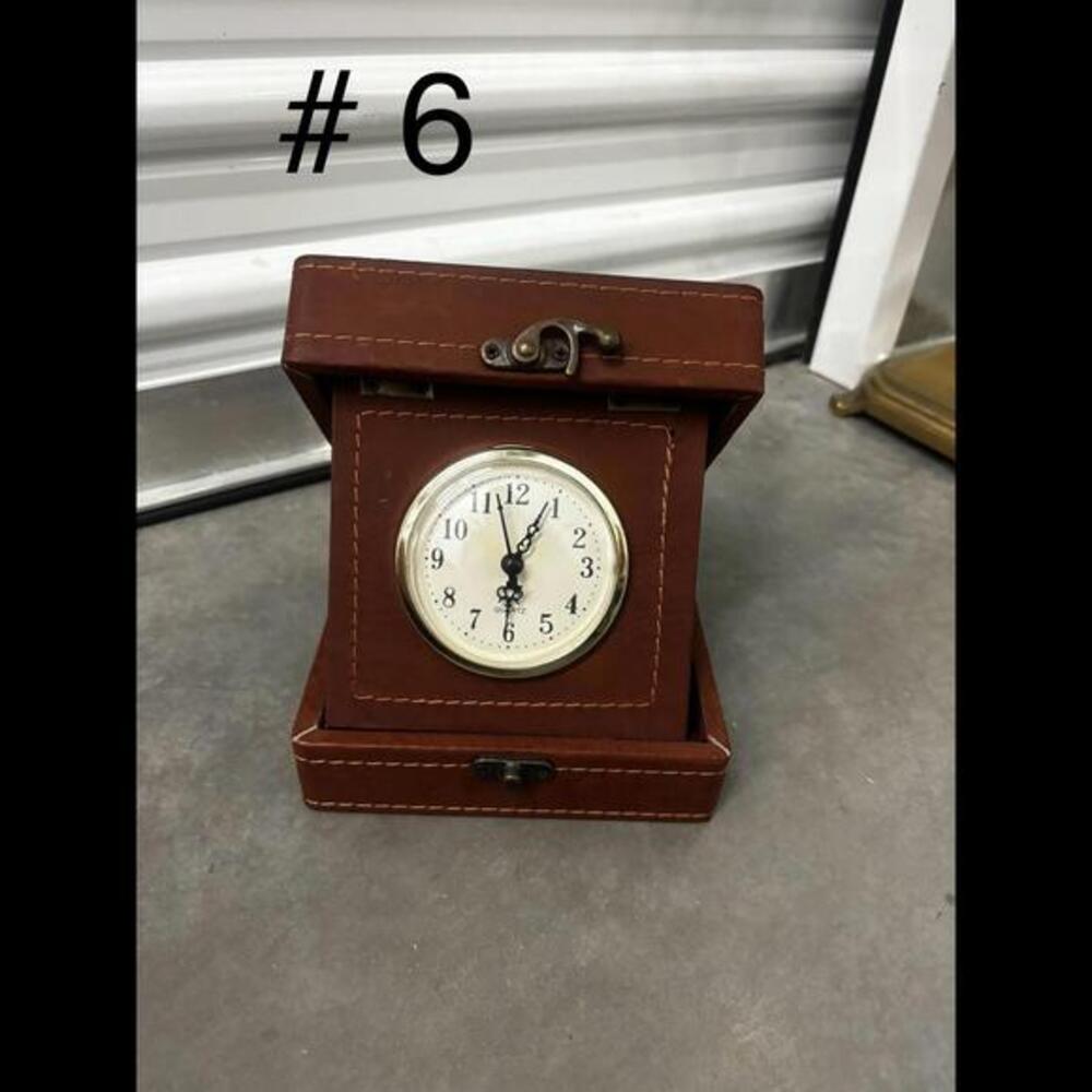 Elegant Vintage Leather Alarm Clock
